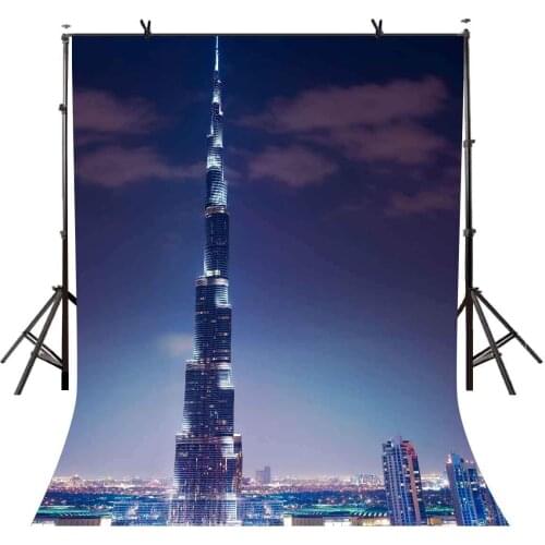 5x7ft Dubai Tower Backdrop Dubai Tower Famous Building Photography Background and Studio Photography Backdrop Props