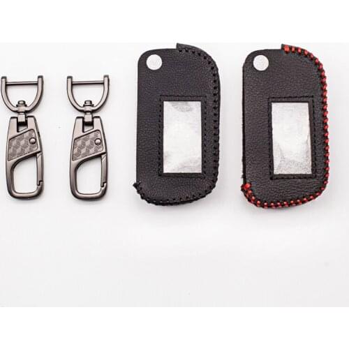 A93 case with uncut glass blade leather key case cover for Starline A93 A63 A39 A93 folding car flip remote fob