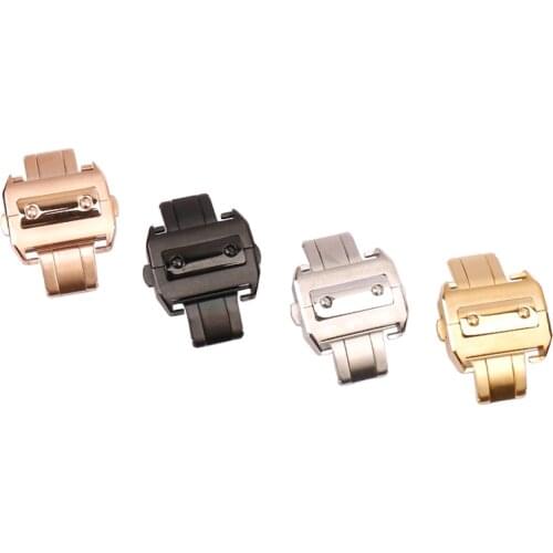 Watch Accessories For Cartier Santos Buckle Steel Buckle 18mm21mm Watch Buckle Lime Santos Double Button Butterfly Buckle