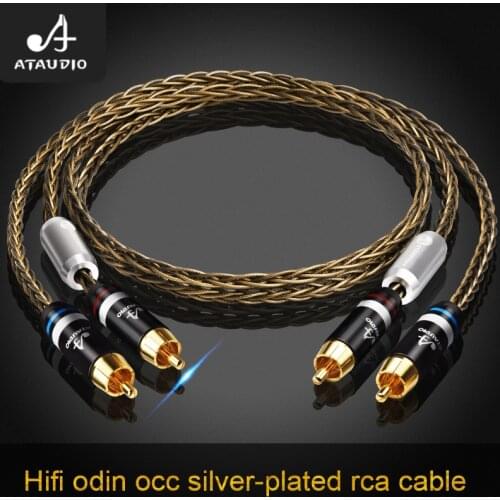 ATAUDIO HiFi Silver RCA Cable High Quality 2rca Audio Cable to Connect Amplifier and CD