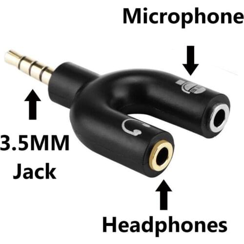 For Xbox One Adapter (TRRS) Headset Headphone Mic 2 to 1 Splitter for PS4 PC Laptop Ear Headset Headphone Audio Adapter