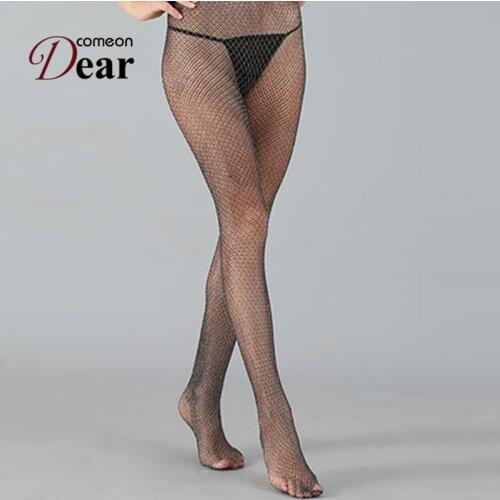 Comeondear Fishnet Women Pantyhose Solid Thin Style Tights Seamless Women Black Elastic Sexy Nylon Panty Stockings HB3241