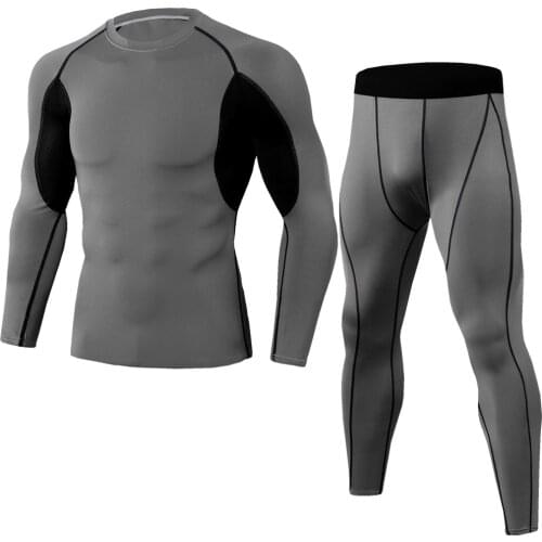 Men Compression Run Base Layer Warm Top Bottom Sets Cycling Underwear Ultra Soft Gear Sport Long Johns Set