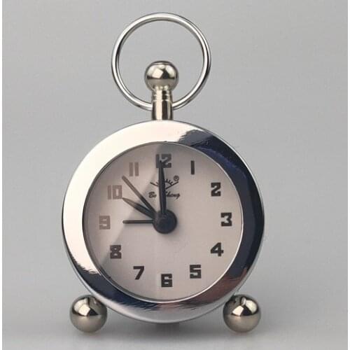 Creative metal clock 5cm student bedside mini alarm clock home decoration