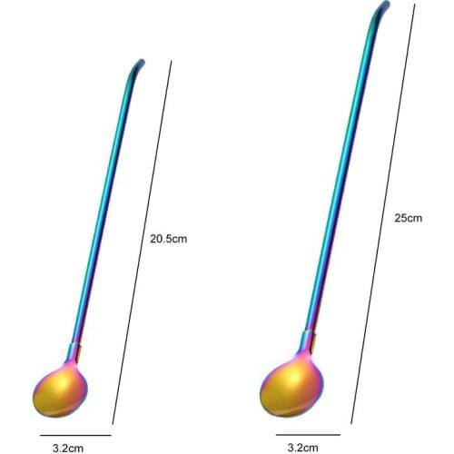 Stainless Steel Long Handle Spoon Straw Latex Head Drinking Straw Spoon Tea Spoon with Straw Drinking Straw Spoon Coxeer