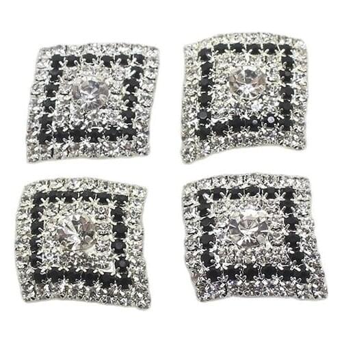 New 5pcs/lot 31*29mm Irregular square Crystal Rhinestone Button Shank Jewelry fittings clothing sewing buttons