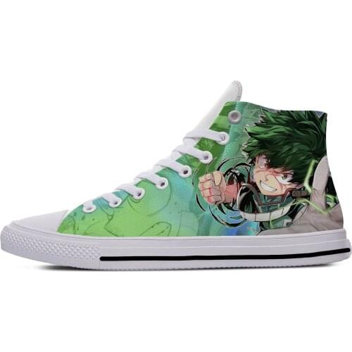 Anime My Hero Academia Midoriya Izuku Deku Hot Cool Casual Cloth Shoes High Top Harajuku Breathable 3D Print Men women Sneaker