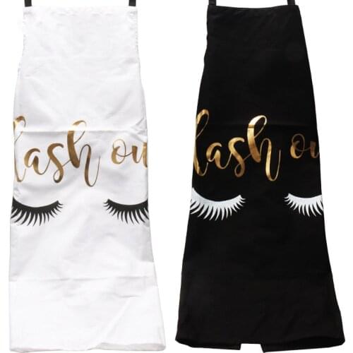 Fashion Eyelash Love Bronzing Cotton Apron Women Adult Bibs Home Cooking Baking Coffee Shop Cleaning Aprons Kitchen Accessories