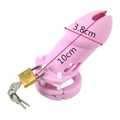 Soft Silicone Male Chastity Lock Penis Belt Device Bird Cage With 5 Size Rings Sex Toys CB6000s