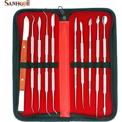 10in1 Stainless Steel Dental Lab Equipment Dental Tools Kit Wax Carvers Carving Tool Set Gadgets ZM56