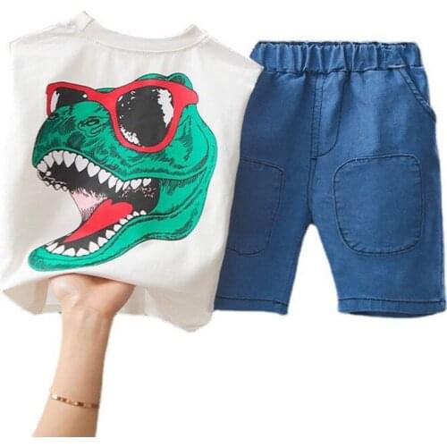 New Fashion Summer Baby Girl Clothes Suit Children Boys Cute Cartoon Vest Shorts 2Pcs/Set Toddler Casual Costume Kids Tracksuits