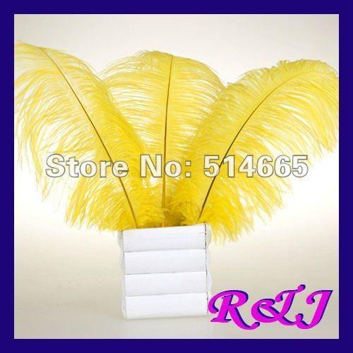 Wholesale 50PCS 16-18inch 40-45cm yellow single OSTRICH FEATHER ostrich plumage Free Shipping