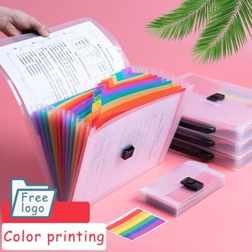 Organ bag students 13-grid multi-layer folder a4 Portable paper storage box file bag female test paper clip multi-functional