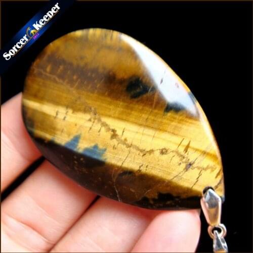 Natural Blue Tiger Eye Stone Pendants Charms Jewelry DIY Necklace Beads for Man / Leather Chain & Flannel Bags as a gift RS533