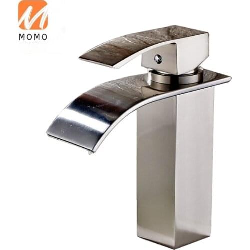 Popular high quality polished ,Bathroom mixer tap classic waterfall bathroom faucet brushed nickel
