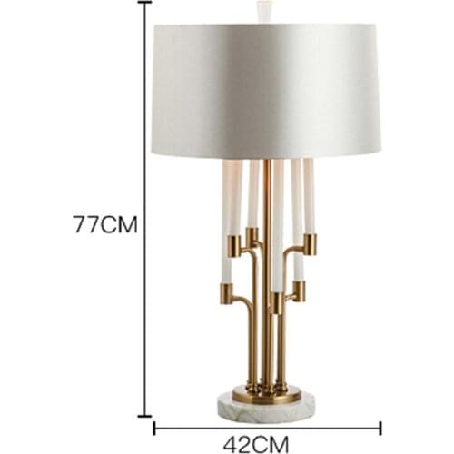 SGROW Modern Minimalist Bedside Table Lamp with Marble Base Lampe de chevet for Bedroom Study Deco Glass Metal Lighting Fixtures