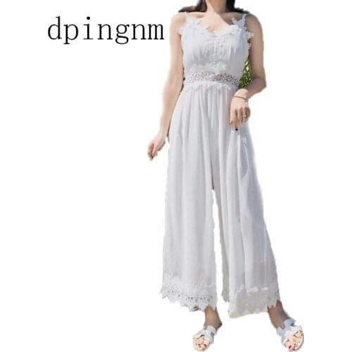 ChiffonTie-up crochet pure color dress Beach holiday beach