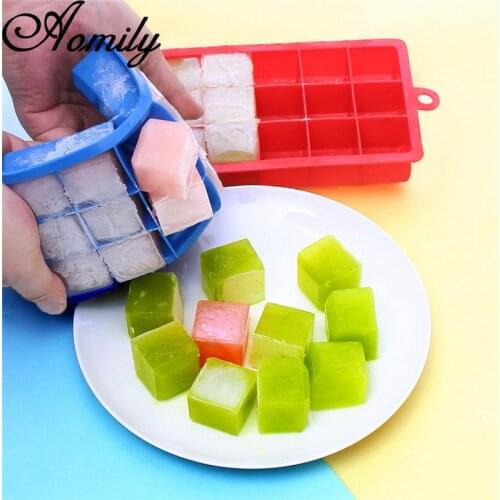 Aomily 15 Holes Cube Shaped Silicon Chocolate Jelly Candy Cake Bakeware Mold DIY Pastry Bar Ice Block Soap Mould Baking Tool