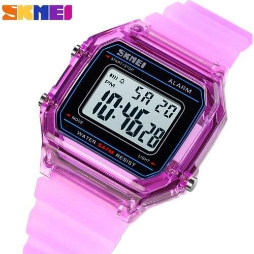 SKMEI Fashion Man Digital Watches 2020 Modern Waterproof Students Boys Girls Wrist Watch With Transparent Silicone Strap 1698