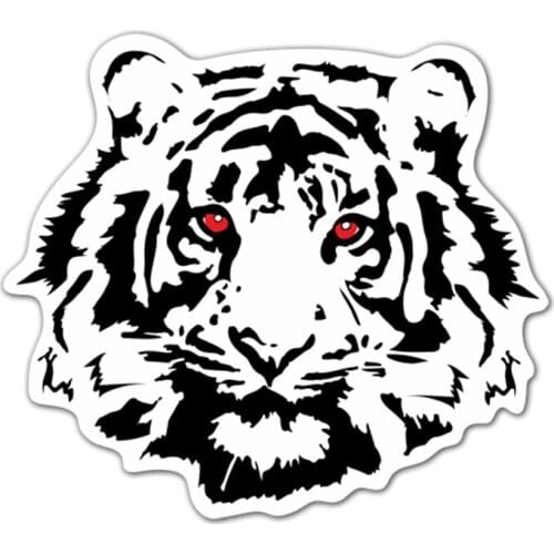 S41151# Various Sizes Funny Self-adhesive Decal Tiger Red Eyes Car Sticker Waterproof Auto Decors on Bumper Rear Window