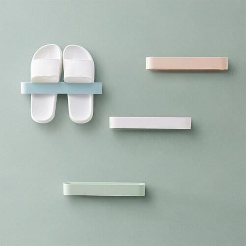 Saving Space No Trace Paste Shoes Storage Rack Paste Slippers Rack on The Bathroom Wall