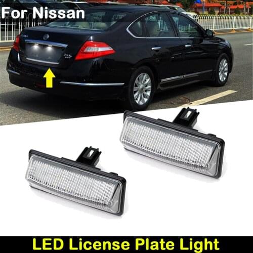For Nissan Teana Tidda Altima JX35 Murano Pathfinder Quest Sentra NV350 Pulsar Sunny Sylphy LED License Plate Light Number Lamp