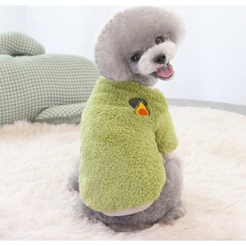 Pet Cat Dog Sweater Dolid Color Fruit Pattern Thickened Vest Design Soft Comfortable Durable Warm Autumn Winter Pet Dog Clothes