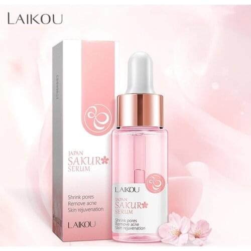 LAIKOU Japan Sakura Serum Nourish Shrink Pores Oil Control Brightening Rejuvenation Whitening Serum Skin Face Care 17ML