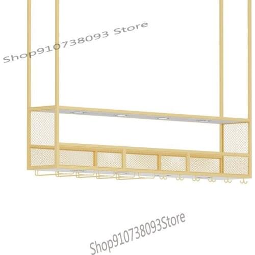 Wrought iron wine rack bar hanger upside down wine glass rack hanging wine cabinet wall cabinet rack bar decoration storage rack