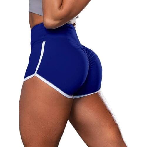 2021 New Summer European and American Womens Large Size High Waist Sexy Solid Color Sports Running Tight Hip Lifting Shorts