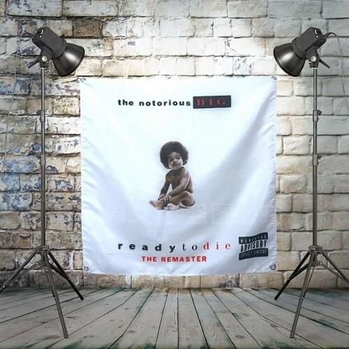 "The Notorious B.I.G" Rock Band Poster Cloth Flag Banner Hanging Pictures Music Festival Musical Instrument Store Decor