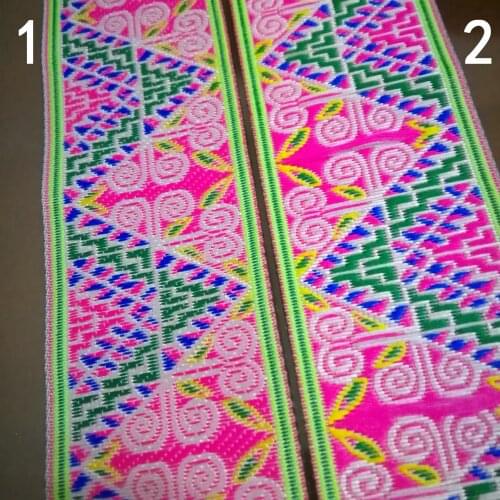 4cm 5cm 50mm 2'' Green Pink Blue Green Antelope Horn Zigzag Costume Curtain Laciness Lace National Jacquard Ribbon Woven Webbing