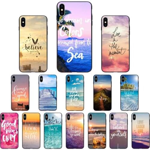 YNDFCNB Summer Blue Sky Beach Quotes Phone Case for iphone 11 12 Mini Pro Max X XS MAX 6 6s 7 8 Plus 5 5S 5SE XR SE2020
