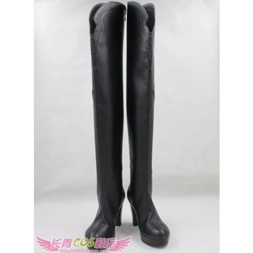 Glory of the king Sun Shangxiang Girls Black Long Cosplay Shoes Boots C006