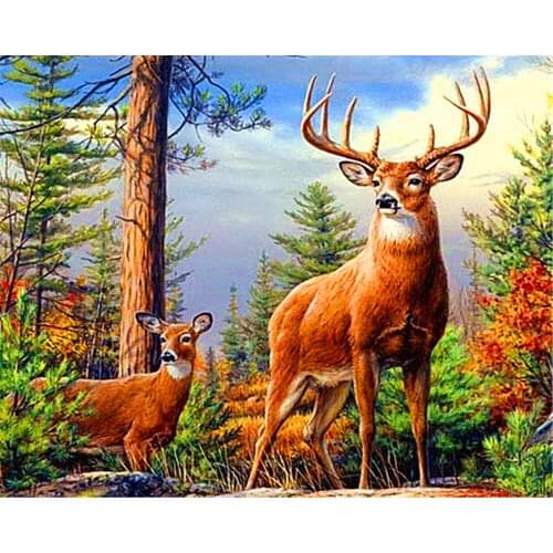 CraftArtGo 5D DIY Diamond Embroidery deer Full Square Round Rhinestone Mosaic Painting Cross Stitch Flowers Diamond Kit