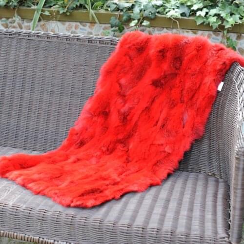 CX-D-18C Bed Mat Custom Made Patchwork Rabbit Real Fur Area Rug ~Hot Selling