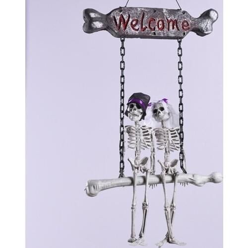 Halloween Ornament Bride and Groom Skeleton Hanging Decoration Haunted House Decor