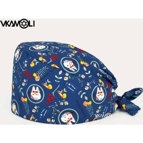 Breathable cartoon Tooth printing Protect your oral tooth Scrub cap beauty salon Dentistry Pet work Laboratory cap Scrub hat