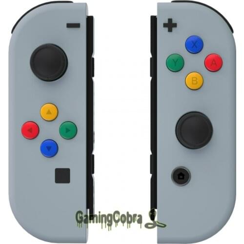 EXtremeRate New Hope Gray Soft Touch Controller Housing With Colorful Buttons Replacement Shell with Tools for NS Switch JoyCon