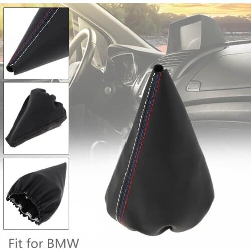 Leather Car Manual Gear Stick Shift Collars Lever Knob Gaiter Dust Cove Fit for BMW 3 Series E36 M3 E46
