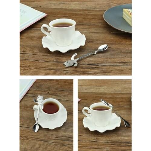 Creative Stainless Steel Lucky Cat Spoon Hanging Coffee Spoon Cute Cat Spoon New Year Gift