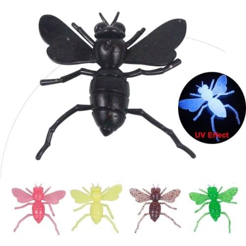 8 Colors 1.6g Luminous Artificial Insect Bumble Bee Soft Fishing Lures Baits Trout Bionic Simulation Fishing Tackle Accessories