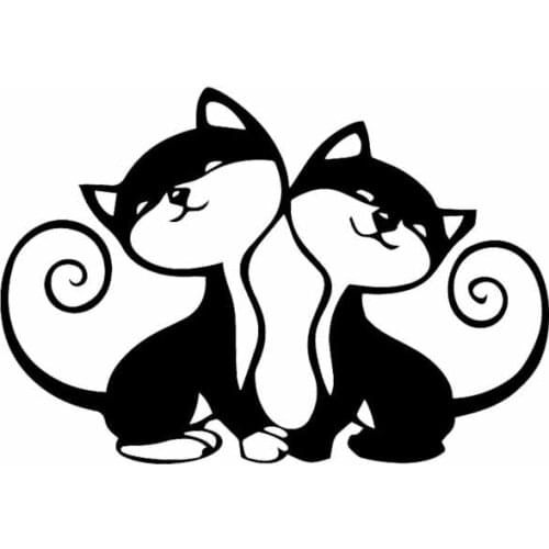 Car Sticker Sweet Kitten Decal PVC Cat Cat Funny Cartoon Car Decoration Sticker Waterproof Cover Scratch Black/white, 16cm*11cm