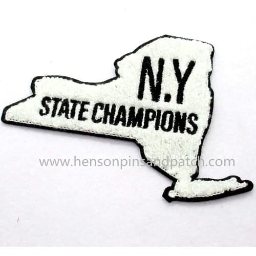 Customr Chenille Embroidery STATE CHAMPIONS Patches , letter Towel Embroidery Badges