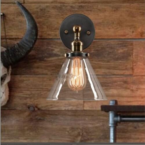 Wall lamp iron bedside loft American country creative personality European Hotel Der Bar industry staircase wall light GY129