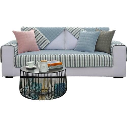 Anti Slip Solid Couch Cover Funda Sofa for Living Room Cotton Fabric 5 Colors Seasons Universal
