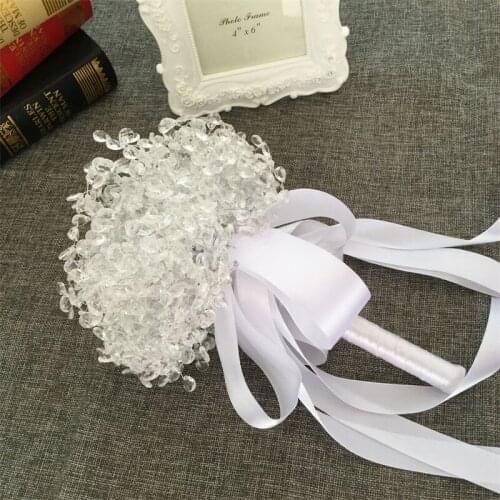 New 1pc/lot white Acrylic wedding bride bridesmaids holding flower Bride Holding Flower for wedding bouquet decoration
