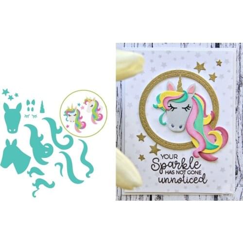 New Build a Unicorn Die Set Metal Cutting Dies Stencil for DIY Scrapbooking Photo Album Embossing Paper Cards Decorative Crafts
