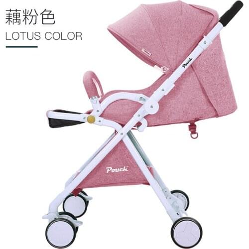 Pouch Four Wheels Travel Baby Stroller High Landscape Portable Can Sit Lie Lightweight Summer Folding Baby Carriage Pram 0~3 Y