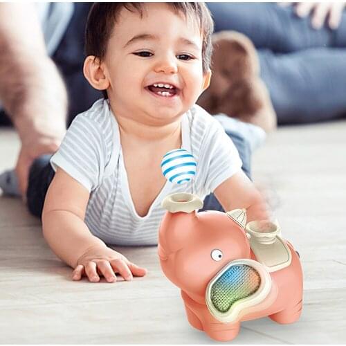 Blowing Ball Elephant Spraying Baby Elephant Toy Music Lighting Interactive 2 Balls Battery-Powered Walking Baby Elephant Toy